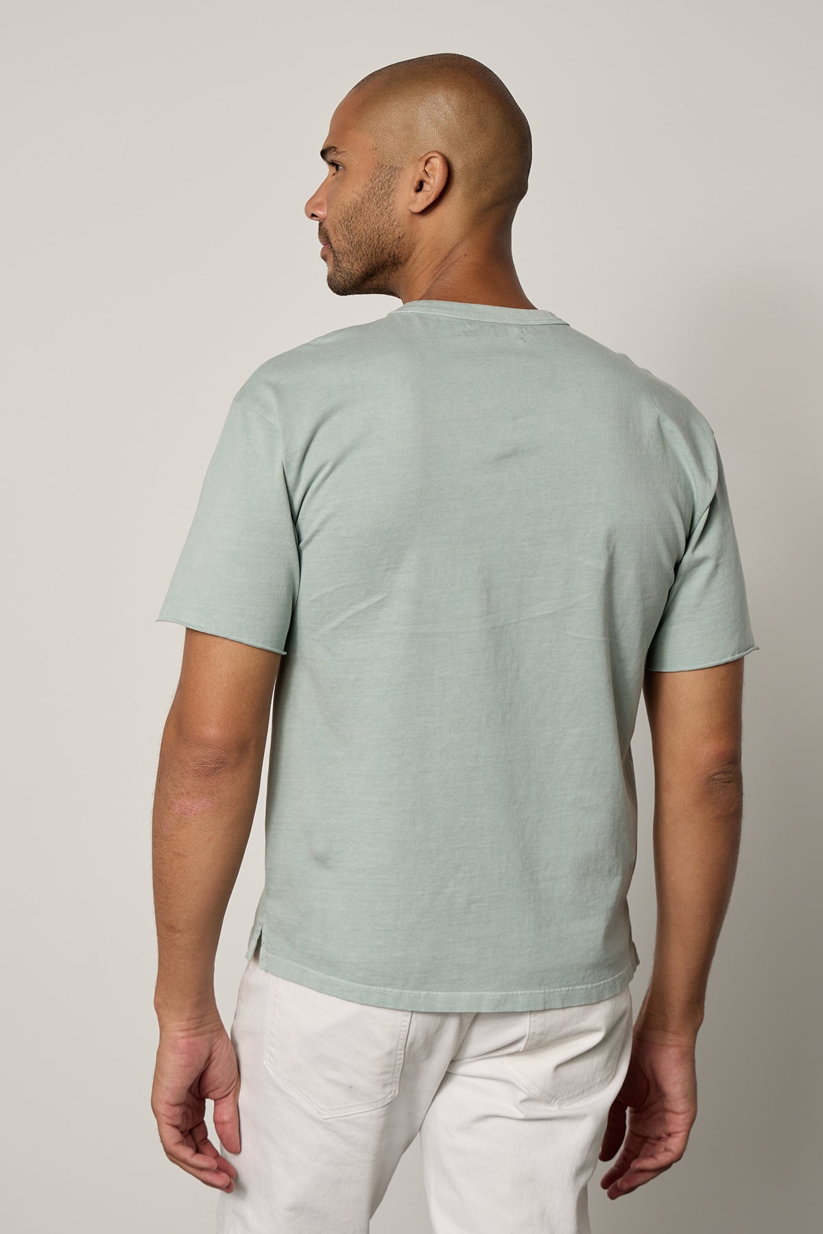   Beau Tee in mint green with white denim back 