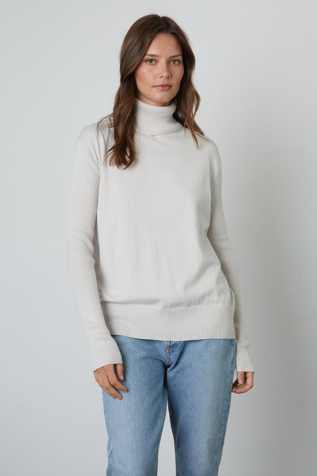 Lux Cotton Cashmere Renny Turtleneck Sweater front-25052550693057