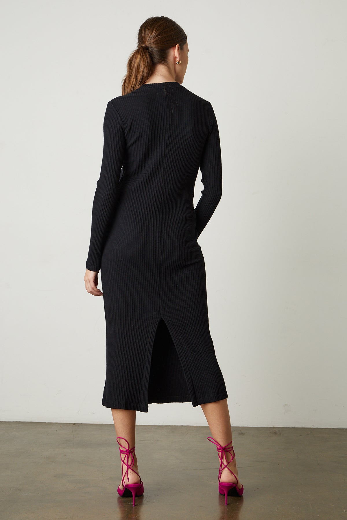 Ember Maxi Dress black with magenta heels back-25698105884865