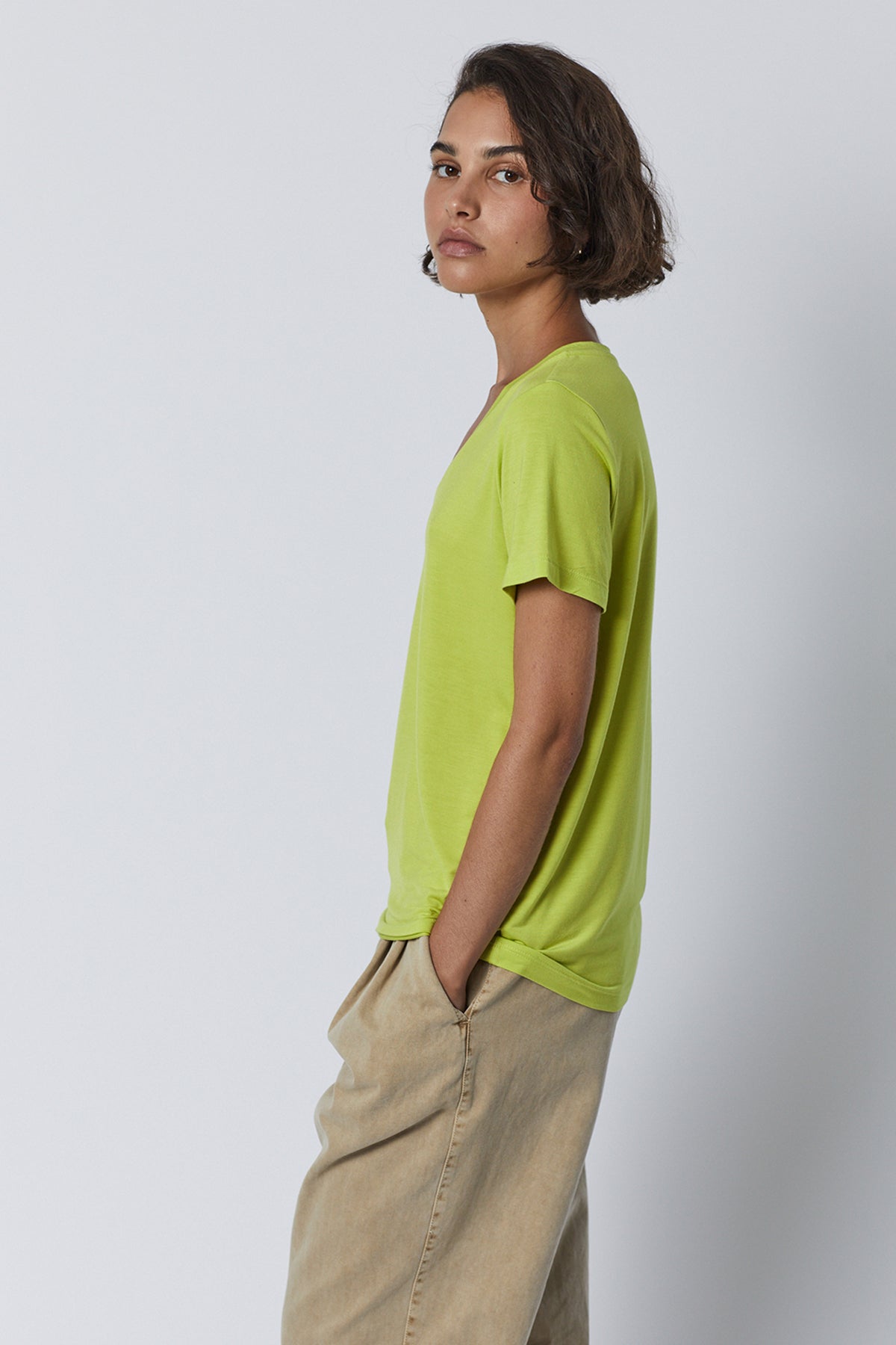 Runyon Tee in lime with Temescal pant in putty side-26007207411905