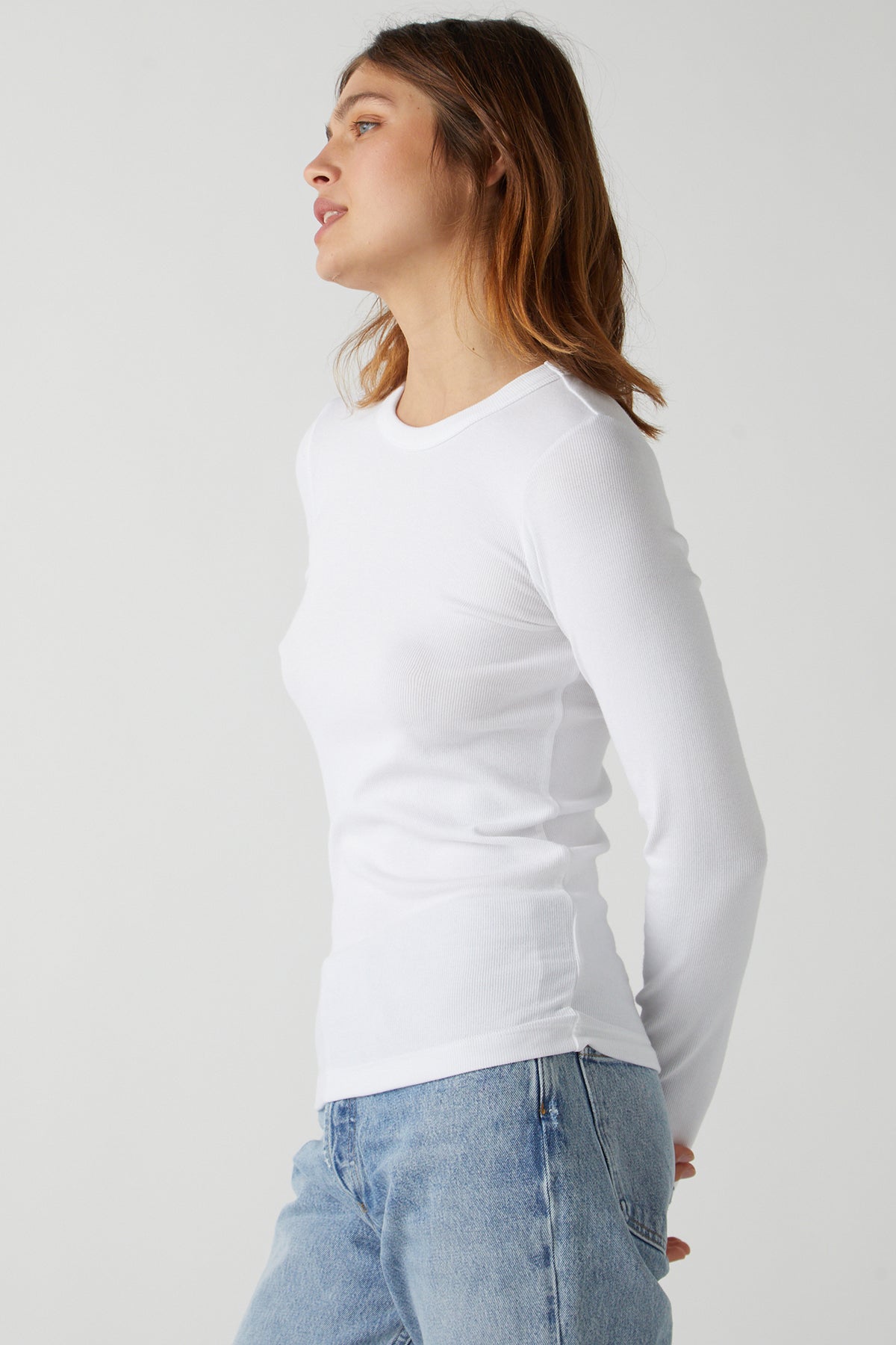 Camino Tee in white with blue denim side-26002801328321