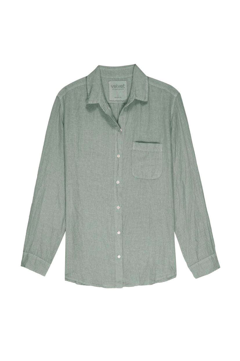 a MULHOLLAND SHIRT by Velvet by Jenny Graham with a button down collar.