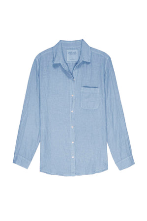 a blue MULHOLLAND SHIRT with a button down collar by Velvet by Jenny Graham.