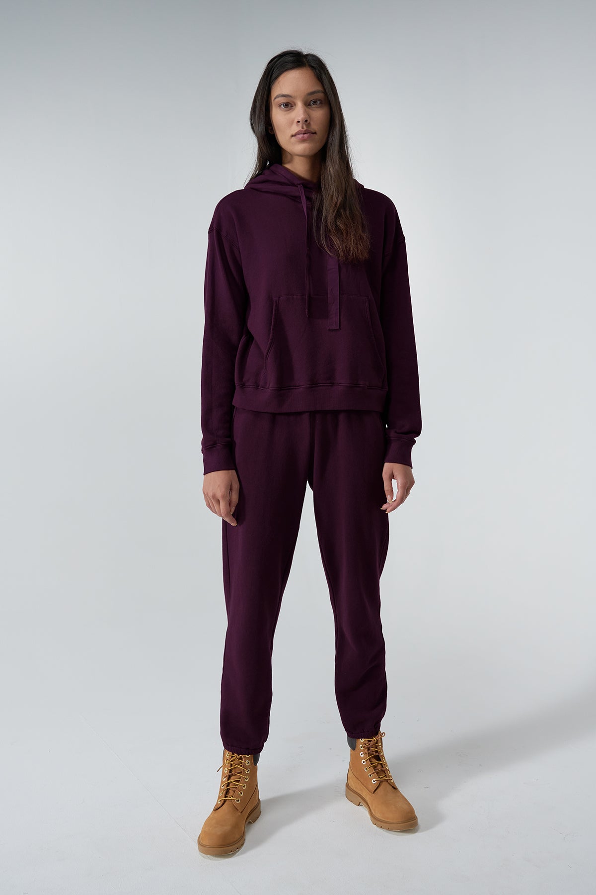 Zuma Sweatpant Mulberry with Ojai Hoodie Mulberry Front 2-24063870369985