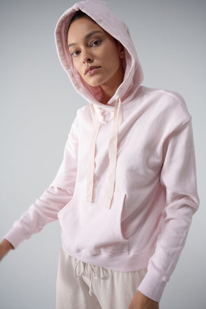 Ojai Hoodie Pale Pink with Montecito Sweatpant Beach Front