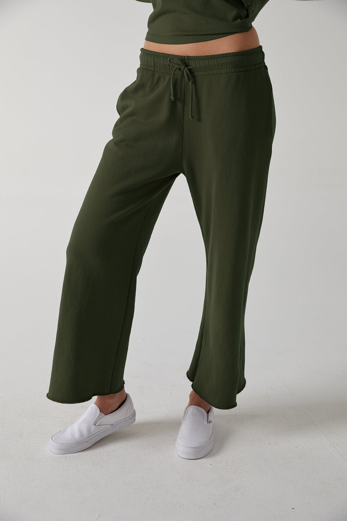   Montecito Sweatpant in dillweed green front 