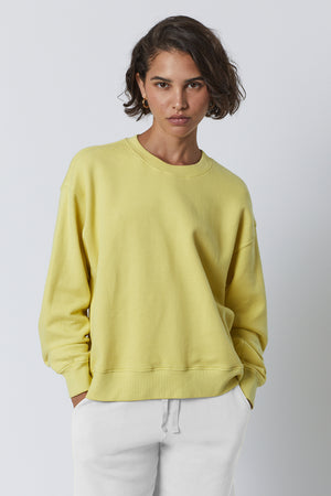 Ynez Sweatshirt in lemon yellow front