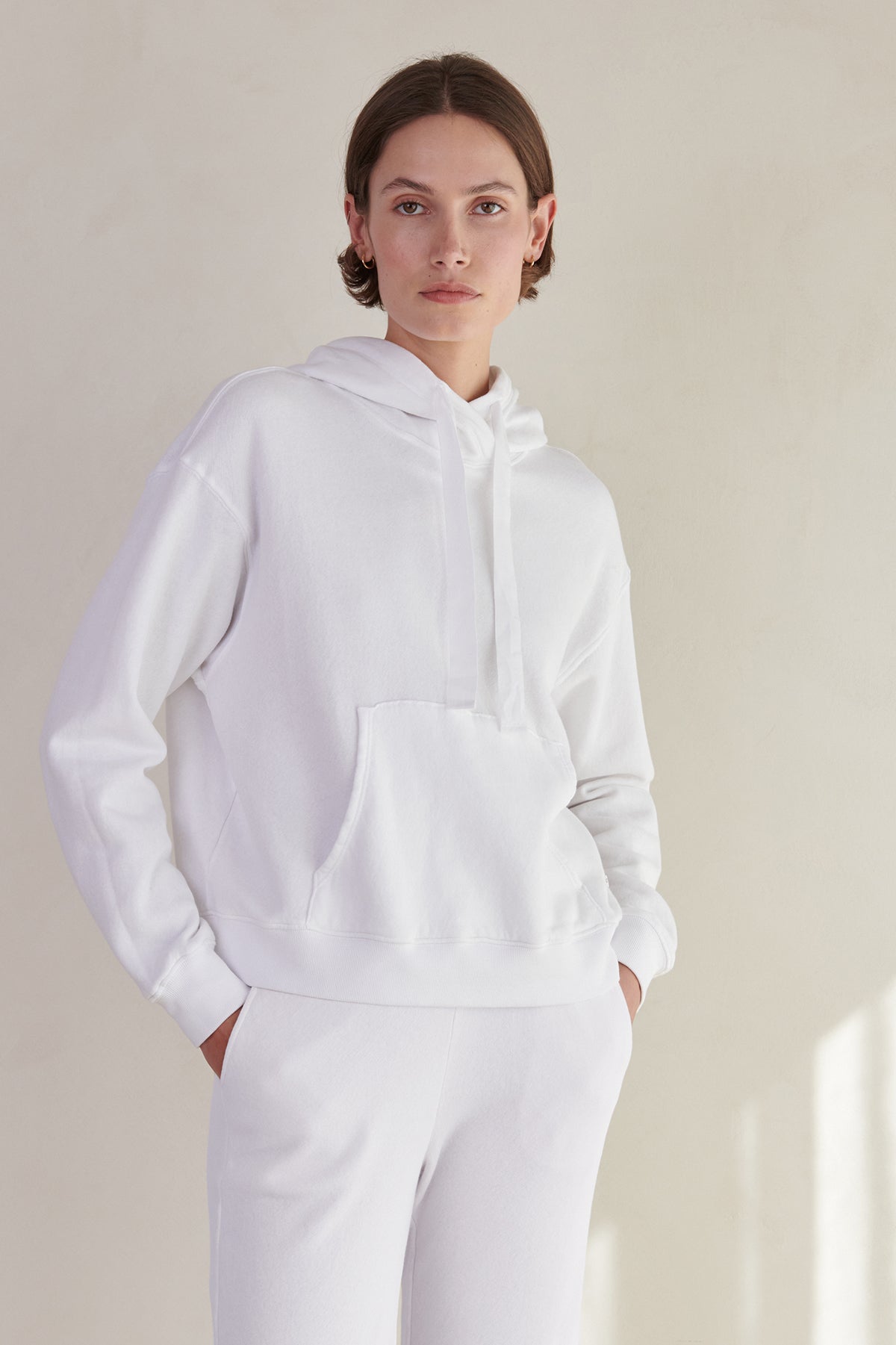   Ojai Hoodie in white front 