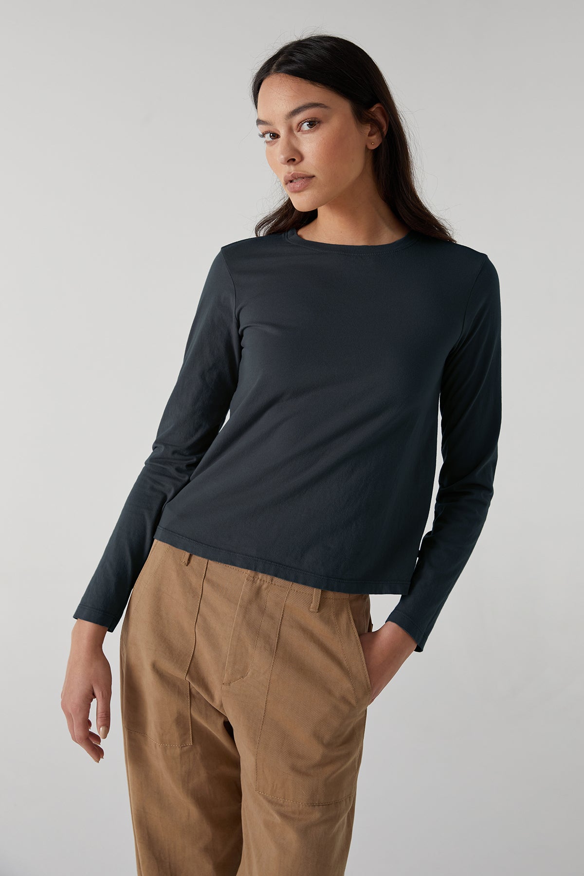 Velvet by Jenny Graham's VICENTE TEE, a long sleeve cotton tee.-24427644059841