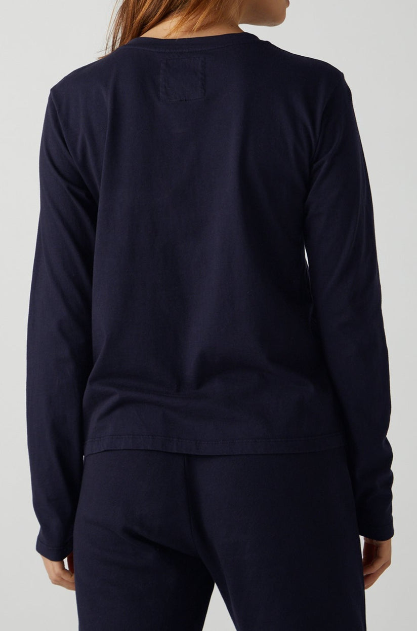 Vicente Tee in navy with Zuma Sweatpant back