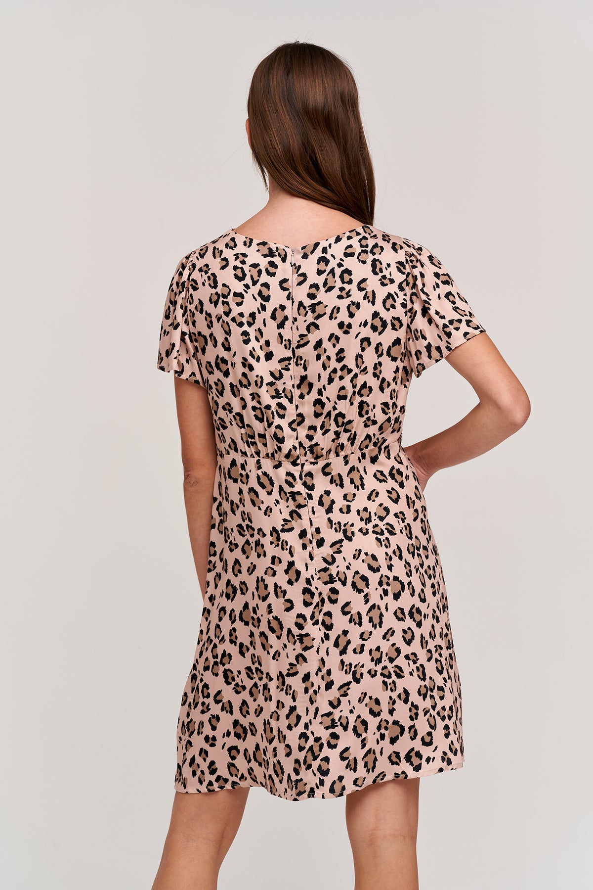 Drew Cheetah Print Dress in blush back-25052881420481