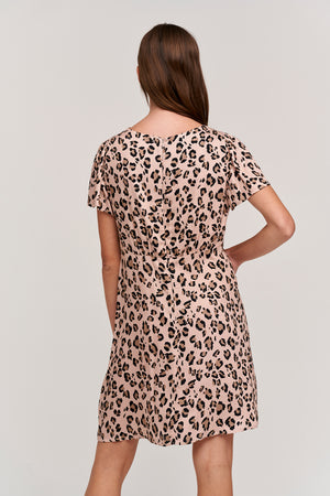 Drew Cheetah Print Dress in blush back