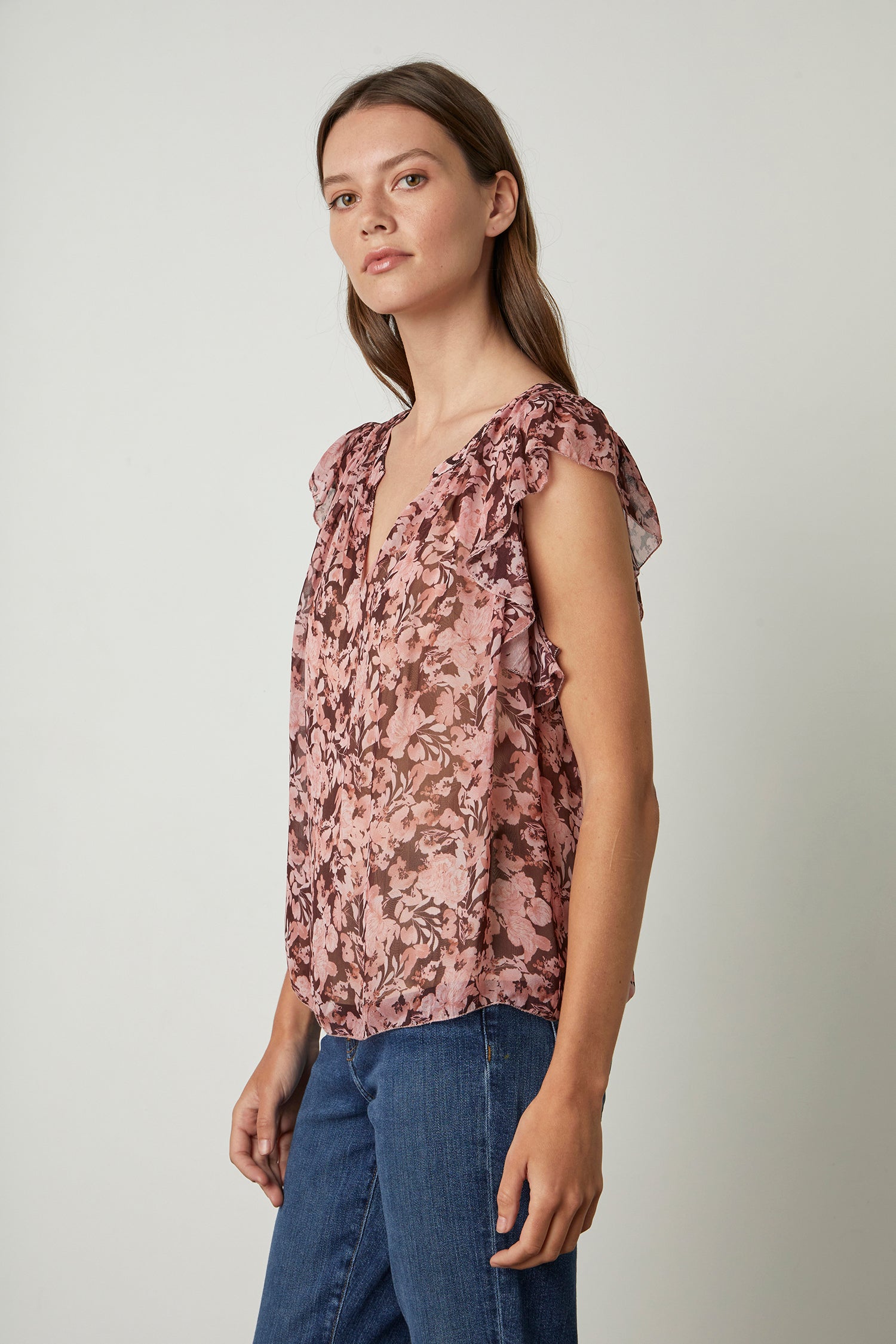   demi blouse pink floral side 