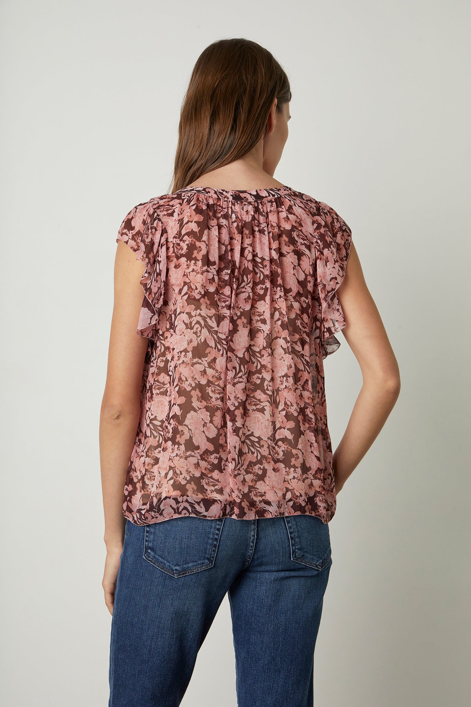   demi blouse pink floral back 