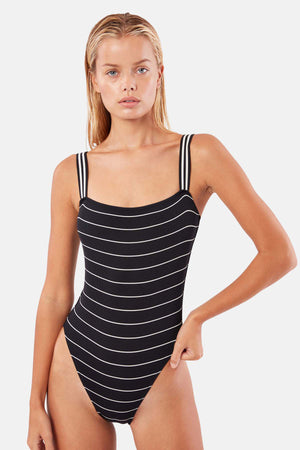 RILEY PINSTRIPE RIBBED ONE PIECE BY SOLID AND STRIPED