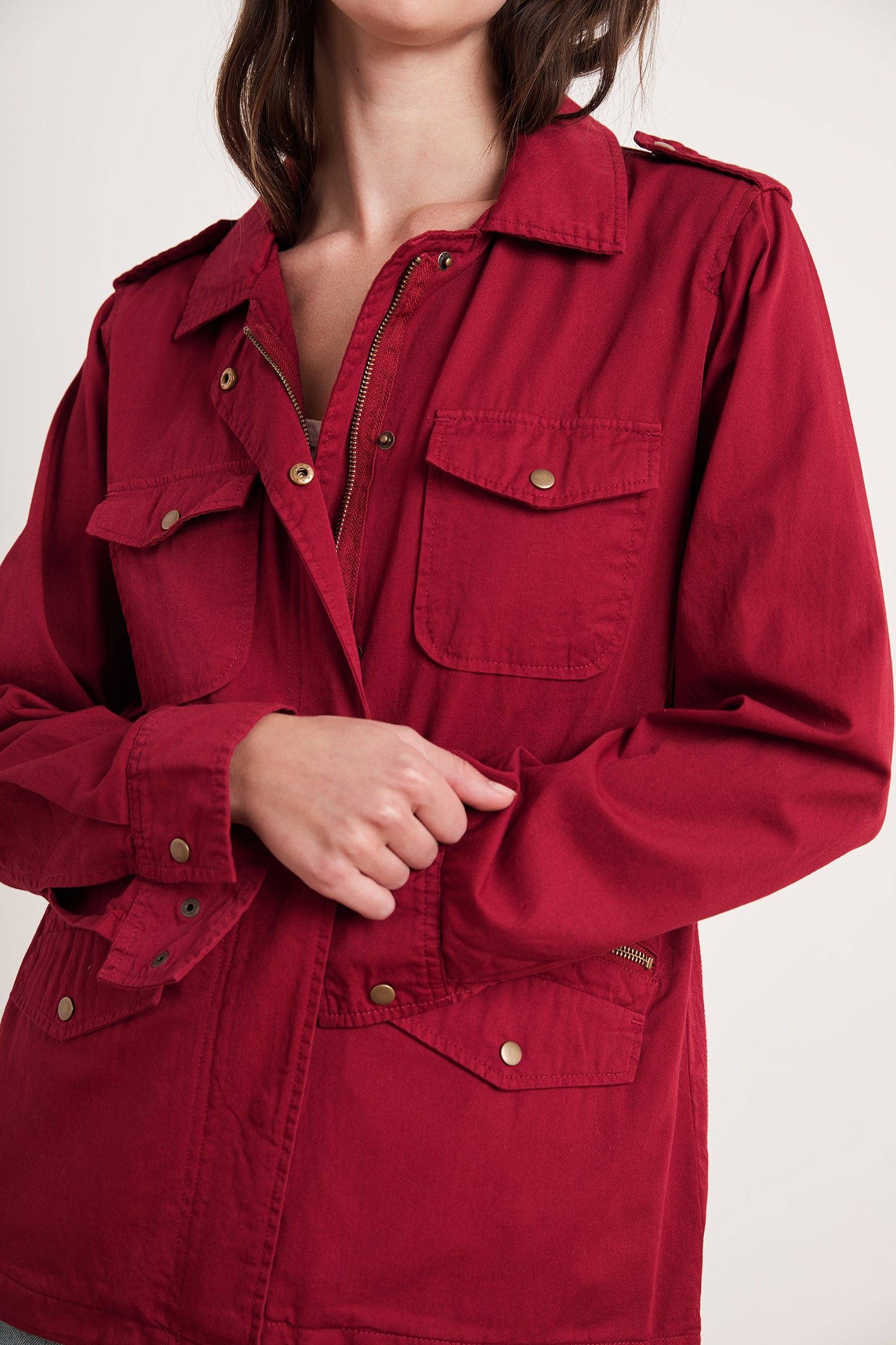 Ruby Jacket Red Front Detail-24290199863489