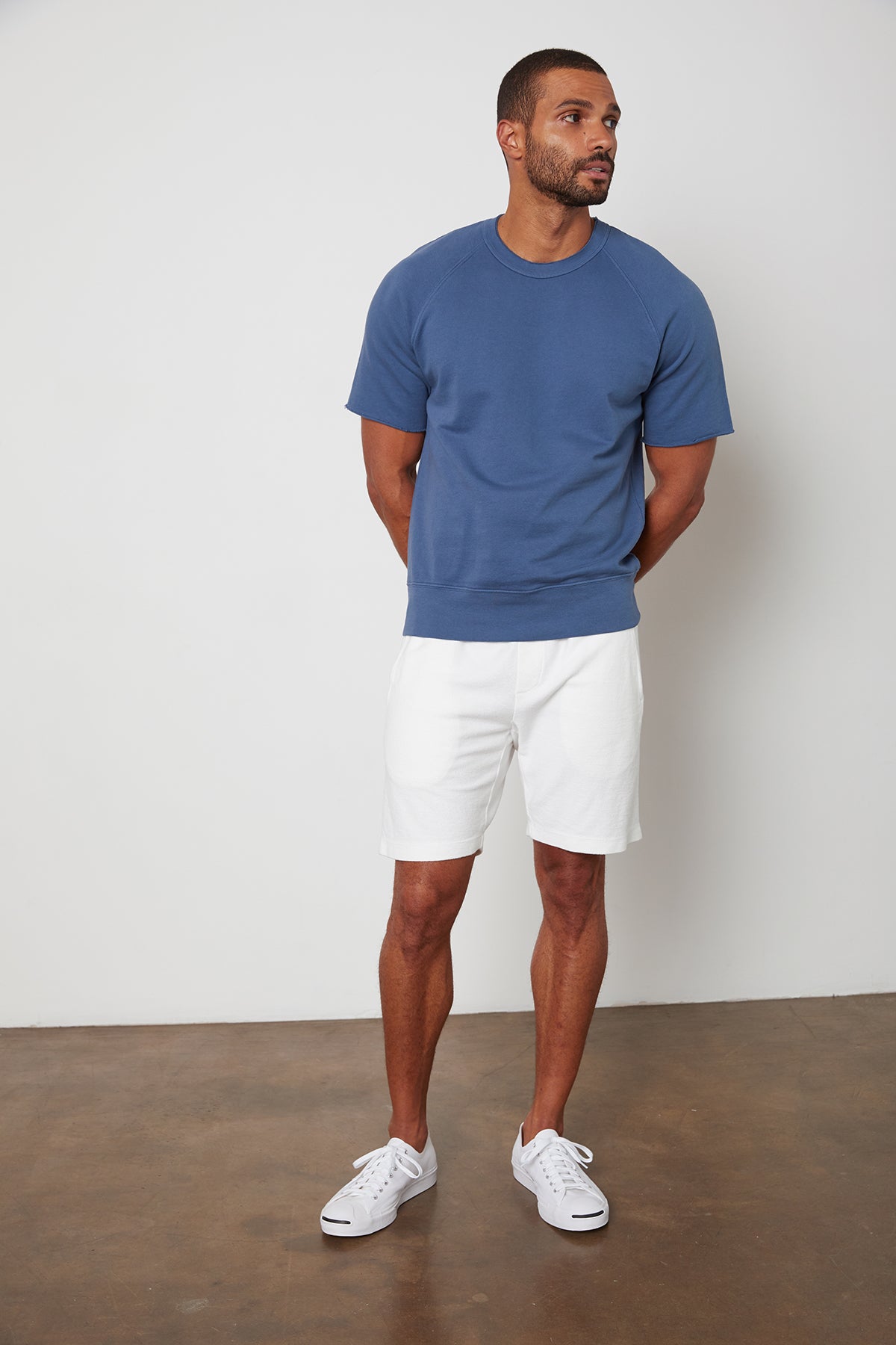 Keyon French Terry Sweatshirt Malachite with Chase Shorts in Salt-24707402170561