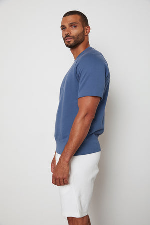Keyon French Terry Sweatshirt Malachite with Chase Shorts in Salt Side