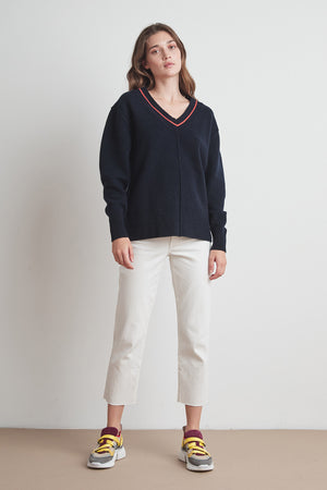 HAIDEE CASHMERE BLEND V-NECK SWEATER
