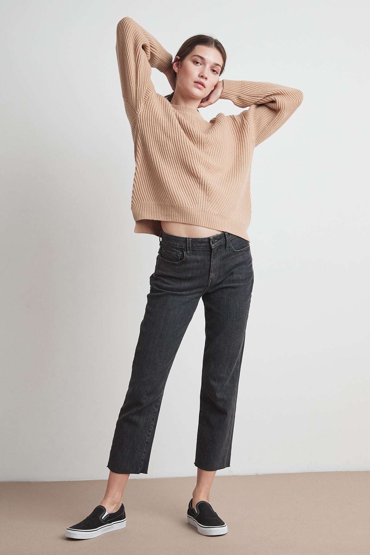   SOPHIE WOOL CASHMERE TEXTURED SWEATER 