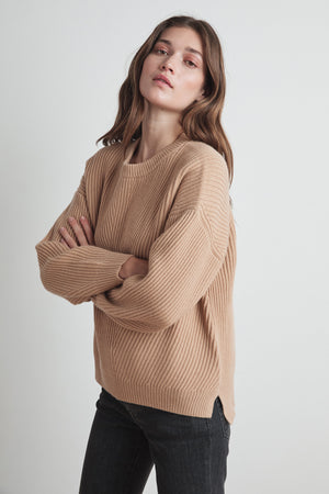 SOPHIE WOOL CASHMERE TEXTURED SWEATER