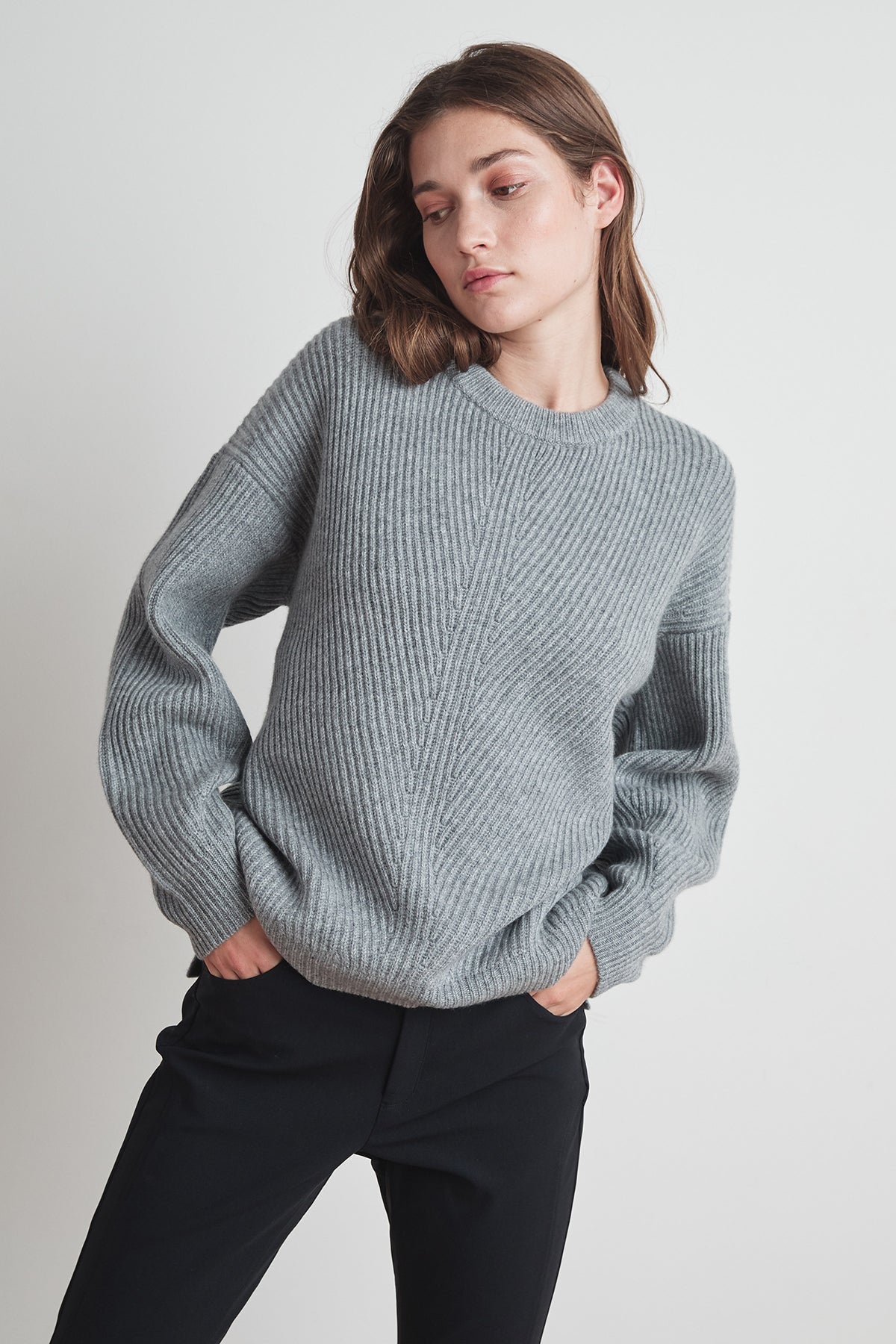   SOPHIE WOOL CASHMERE TEXTURED SWEATER 