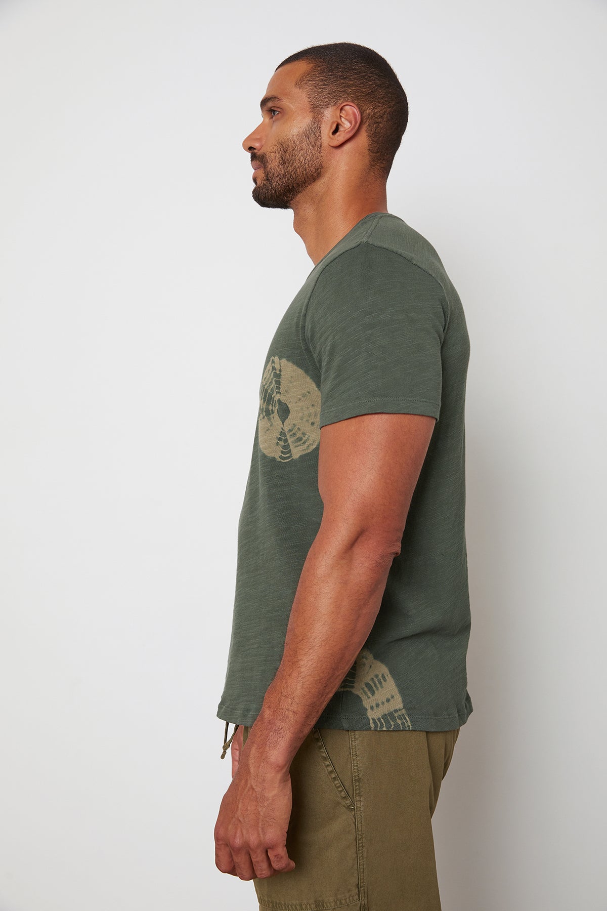   Asher tee olive side 
