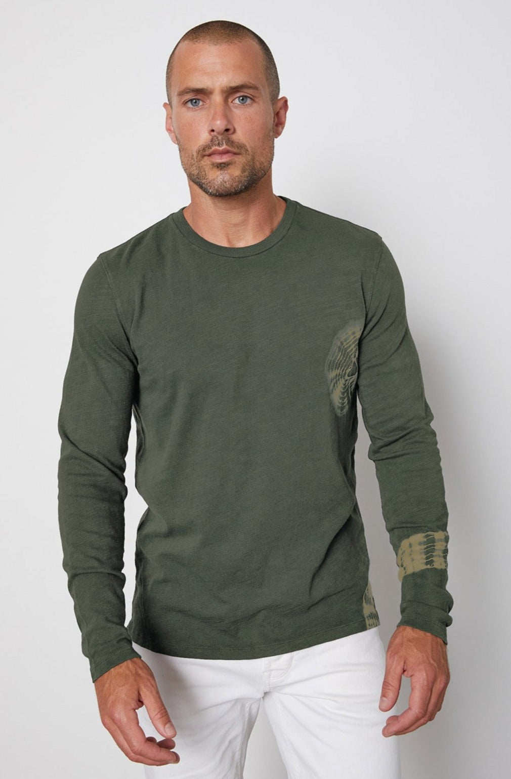   Caleb tee in olive front 