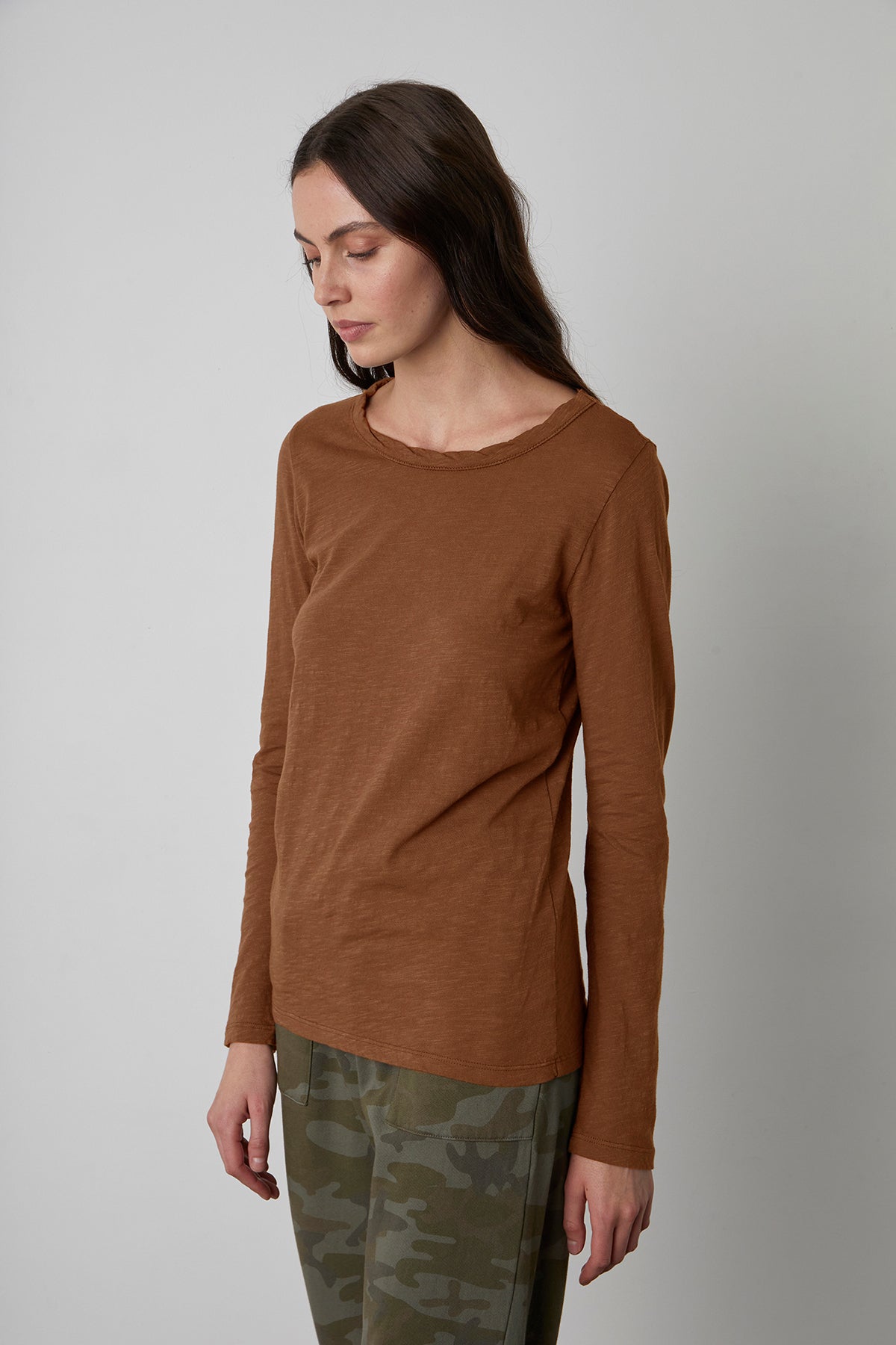 Lizzie Tee Dune with Skye Sweatpant Nettle Front & Side 2-23854432387265