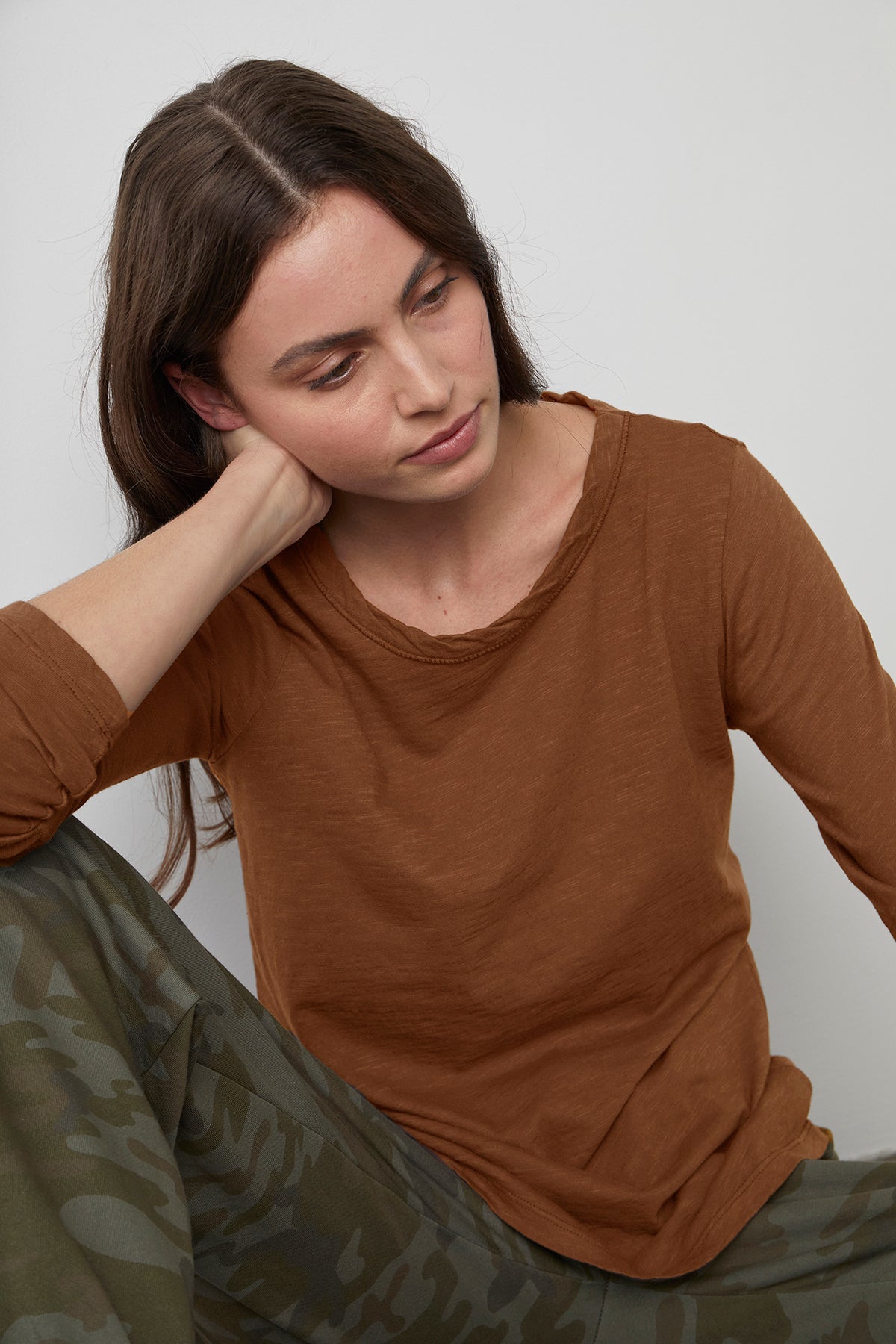   Lizzie Tee Dune with Skye Sweatpant Nettle Front 