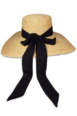 Coco Sunhat Natural with Black Back Detail