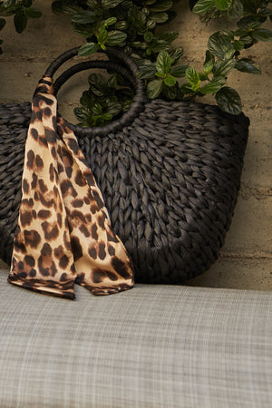 EVE ROUND HANDLE LEOPARD SCARF TOTE