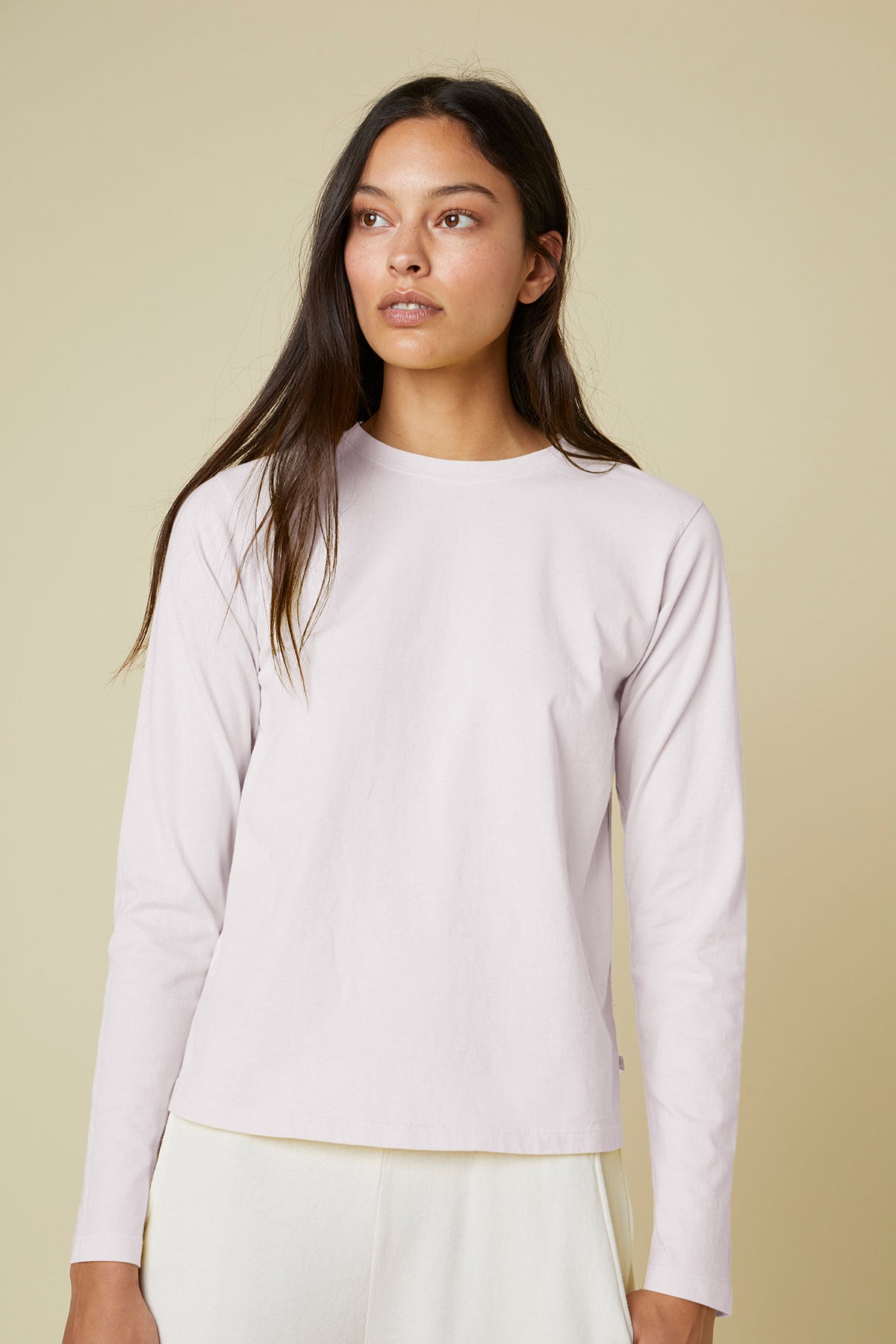   Vicente Long Sleeve Tee in Pale Pink 