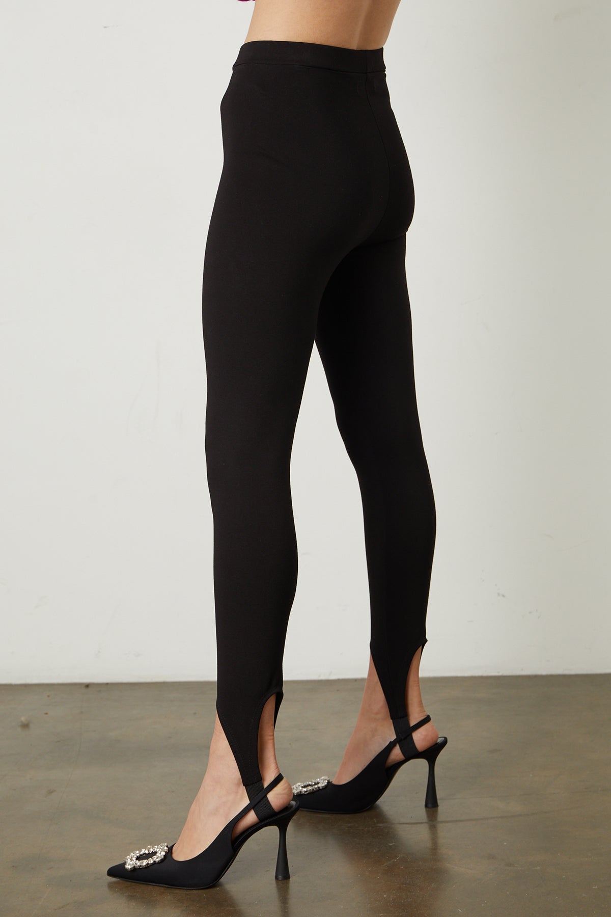Vixen Ponti Stirrup Legging in black with black heels side-25548600443073