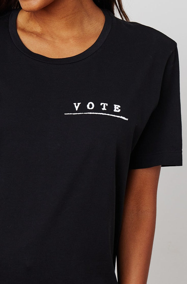   VOTE Unisex Tee in Black with White Vote text 