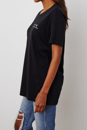 VOTE Unisex Tee in Black with White Vote text Side