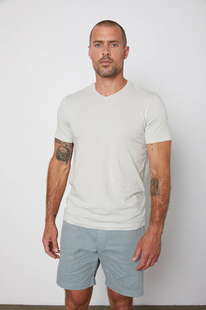 samsen tee shallot front and louis short riptide