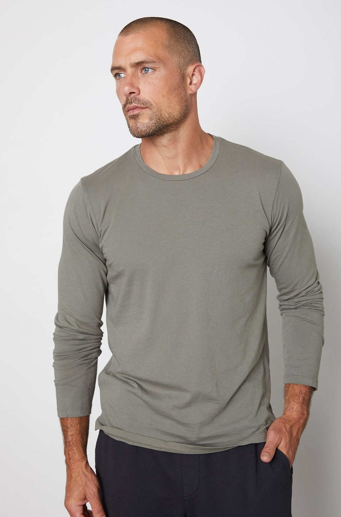 Skeeter Whisper Classic Crew Neck Tee in Otter Front-25328816095425