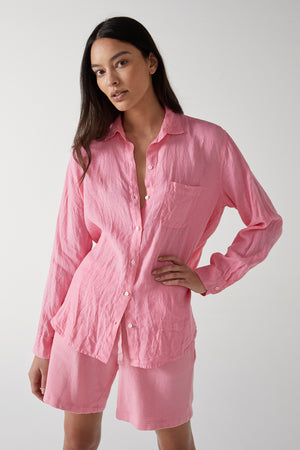 Mulholland shirt in cupid pink front