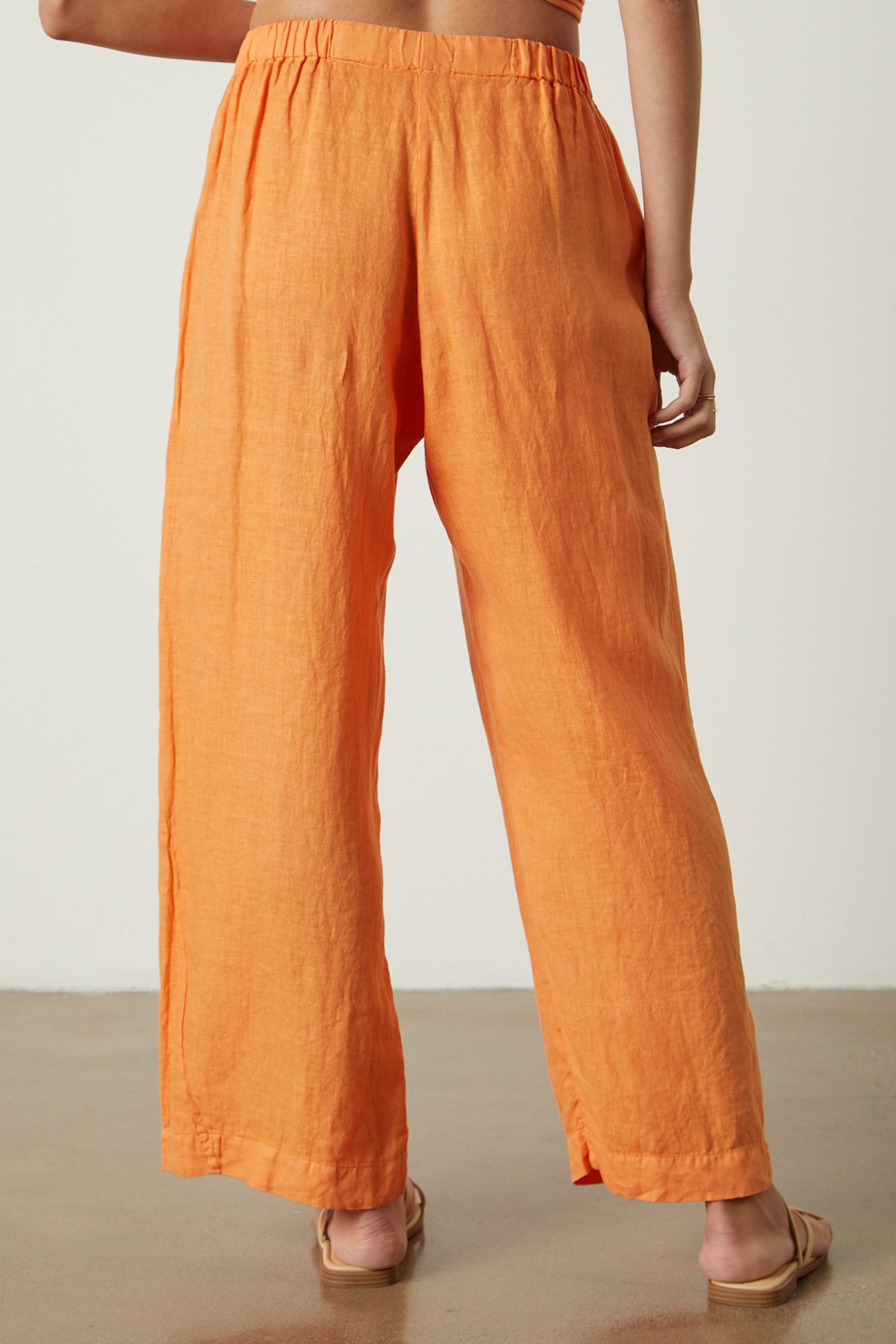 Lola pant in orange heat linen back-26022719455425